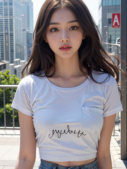 穿上时尚休闲的字母T恤,小姐姐瞬间清纯又养眼,俘获无数眼球高清手机壁纸