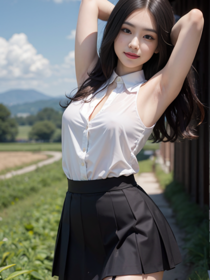 高挑气质女神百褶短裙搭配黑色过膝丝袜真诱人吸睛高清写真壁纸