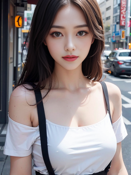 气质清纯的美女穿着背带裙搭配短袖T恤撩拨男人的心高清图片