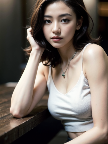 气质不凡的白嫩美胸女神性感写真图片