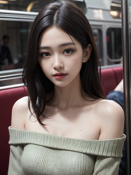 唯美神仙妹纸穿上性感落肩针织连衣裙,美得让人窒息系列4高清写真图片