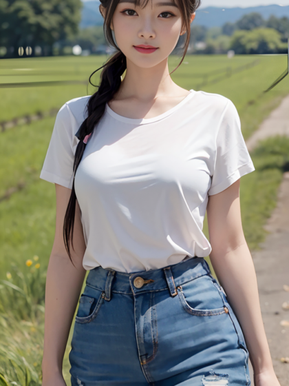 户外街拍穿牛仔短裙的清纯小姐姐美图,这颜值爱了爱了